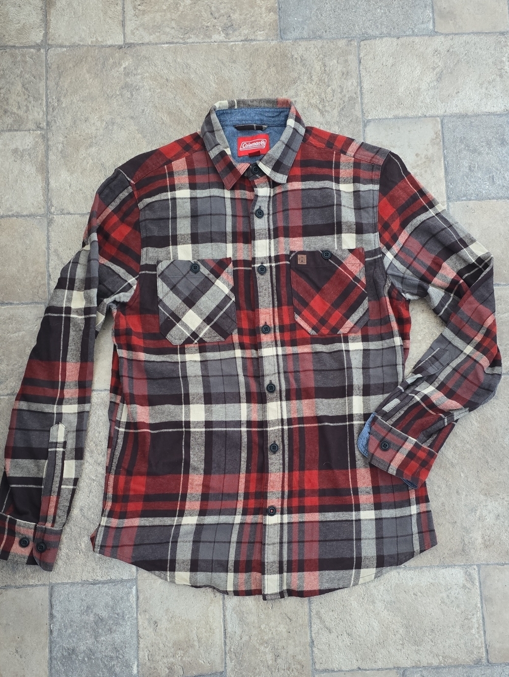 Coleman Red, Black and Gray Plaid Button-Down Shirt